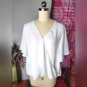 Blue Rain Blouse White Size Medium